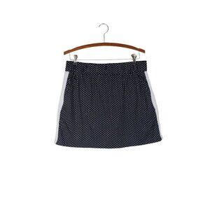 T by Talbots Skort Polka Dot Tuxedo Stripe Pull On Black White Size Medium